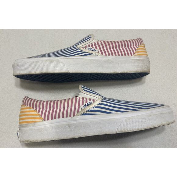 Vans Madewell Womens Sneakers 8.5 Colorful Mixed Stripe Deck Club Slip On Shoes - Picture 2 of 11